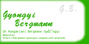 gyongyi bergmann business card